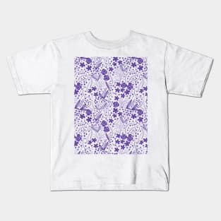 Light Purple Seamless Flower Pattern Kids T-Shirt